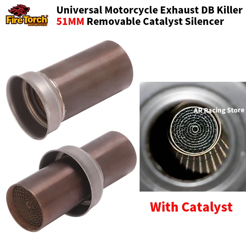 Tubo Di Scarico Moto Universale 51mm – Doppio Foro Esagonale, Acciaio Inox, Con DB Killer – Adatto Per Scooter, Dirt Bike, Moto