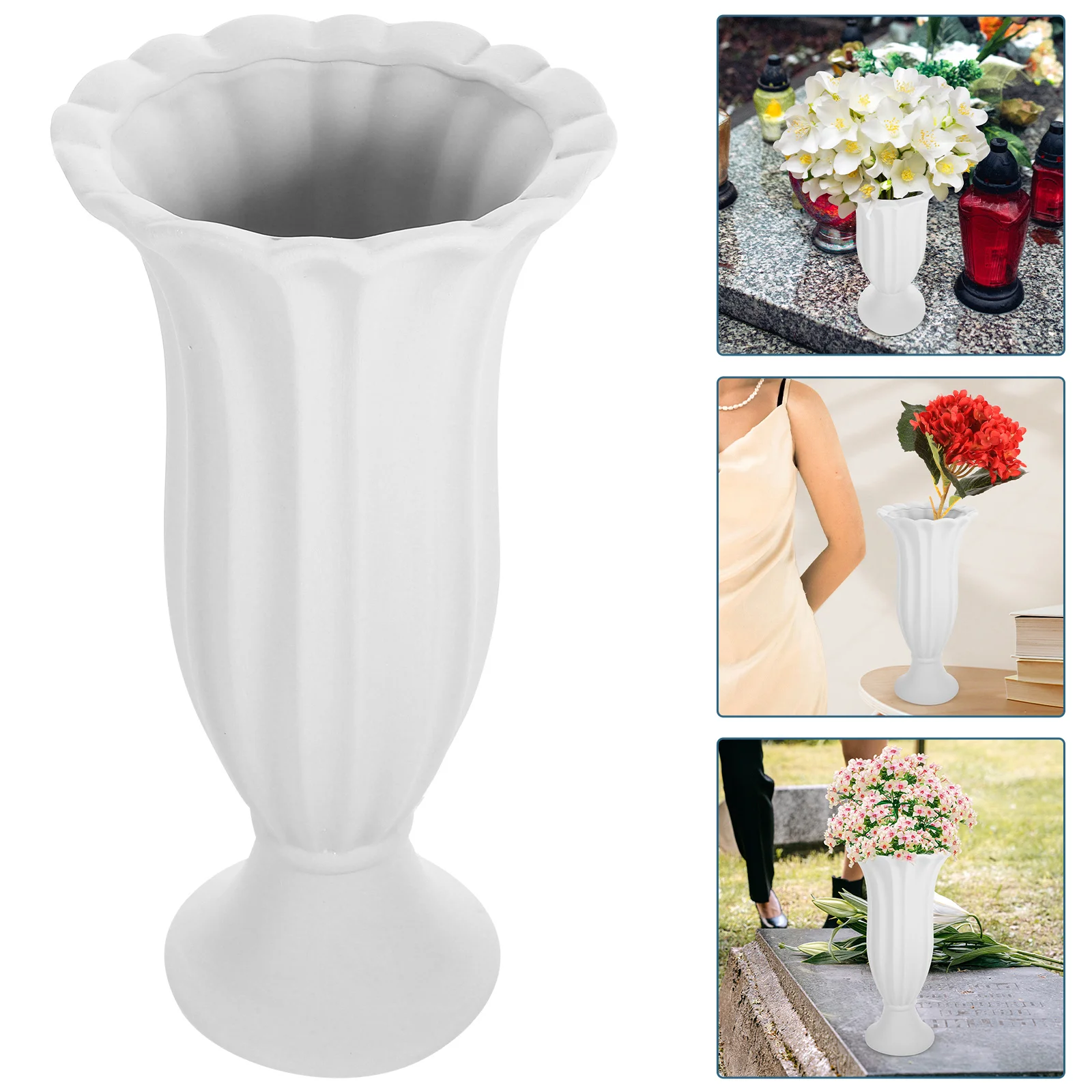 2pcs iron floral cemetery graves holder exquisite memorial vase clearance