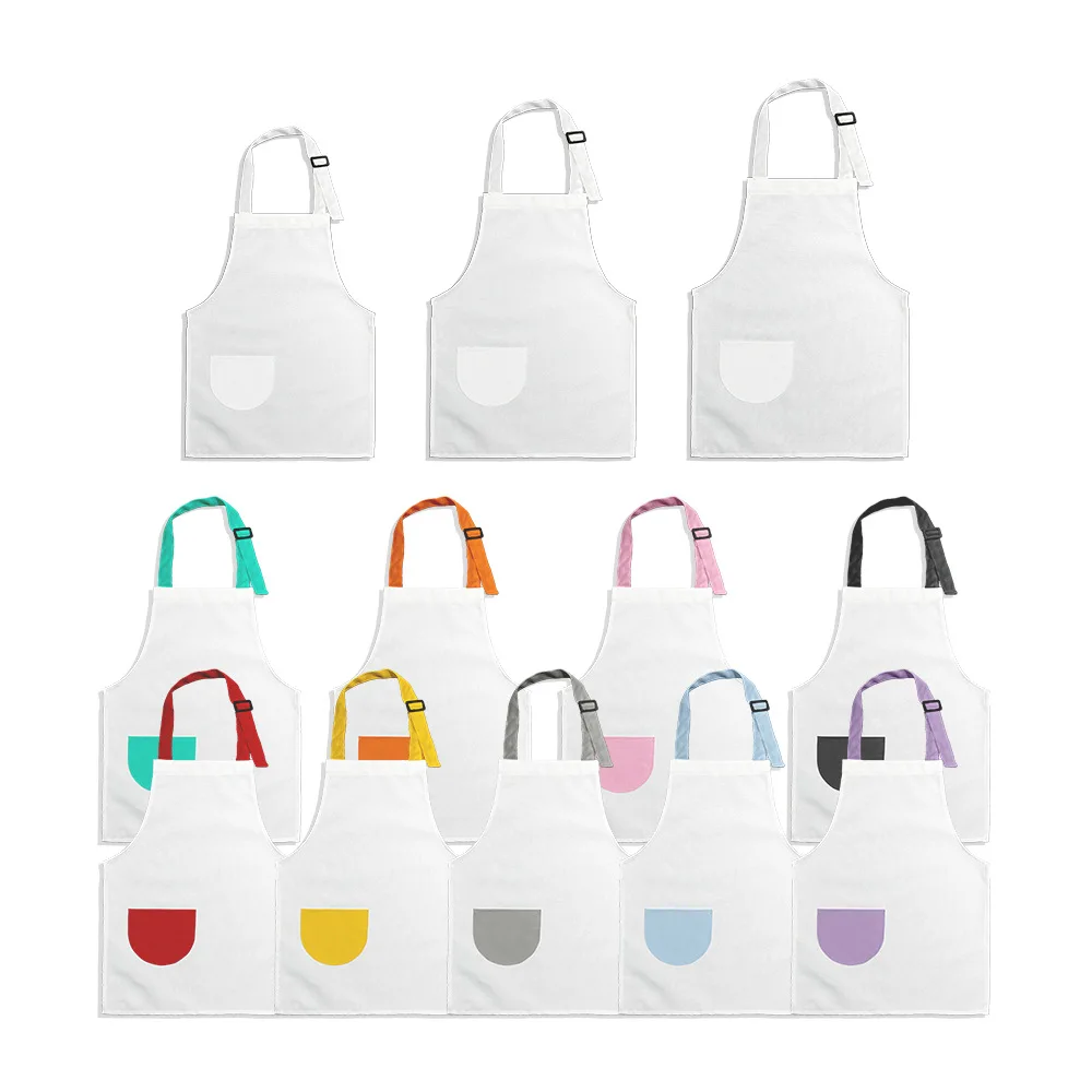 ChildrensApronCandyColorSublimationBlankApronsWithPocket