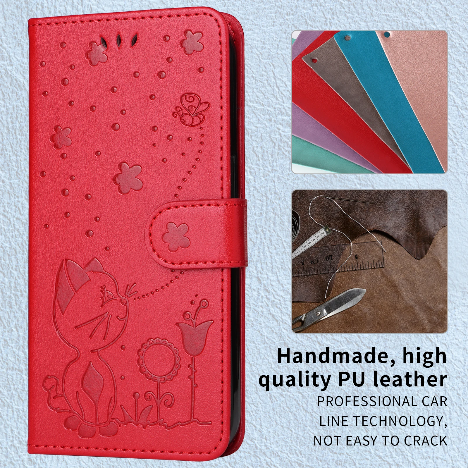 Leather Wallet Phone Case with RFID Blocking Technology