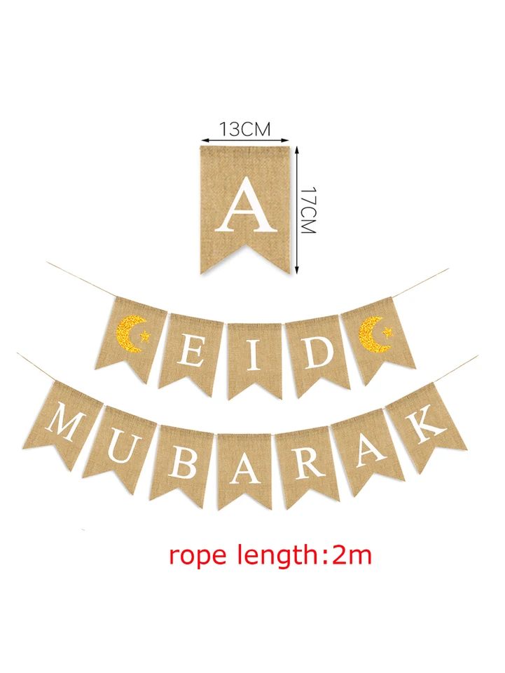 KHIRY 2PCS Ramadan Decorative Banner Set, Ramadan Kareem Banner, Eid