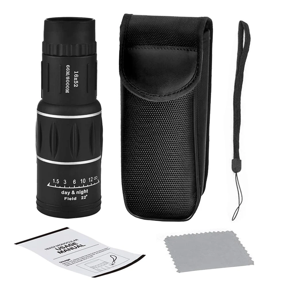 16x52 Dual Focus Monocular Upgrade Handheld Telescope 66m/8000m for Camping Concerts Fishing Hunting Spotting 6