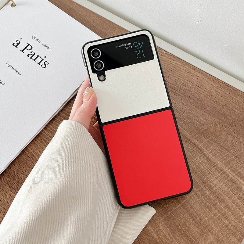 Custodia Z Flip 4 Funda Per Samsung Galaxy Z Flip 4 Z Flip 3 Splicing Custodia Protettiva Antiurto Per Cellulare Zflip4