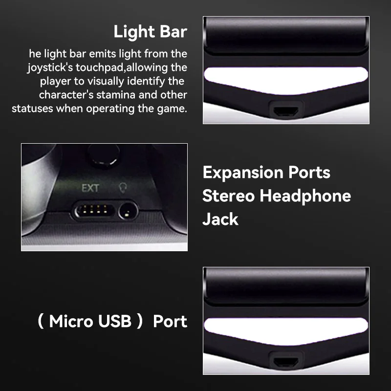 Wireless Bluetooth Controller Grip Somatic Vibration Trigger Feedback Holiday Gifts Game for Sony Family Gatherings for ps4 13 Wireless Bluetooth Controller Grip Somatic Vibration Trigger Feedback Holiday Gifts Game for Sony Family Gatherings for ps4 5