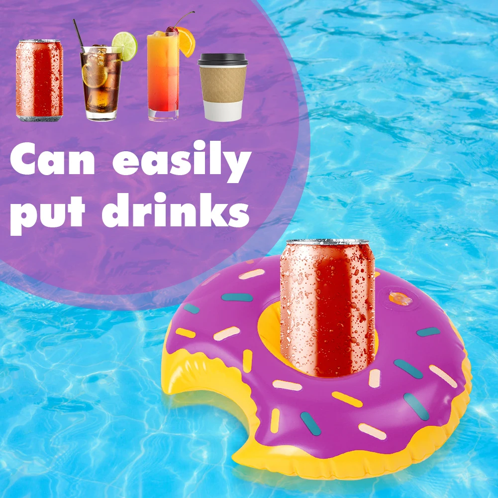 Portable Inflatable PVC Donut Cup Holder for Pool Party