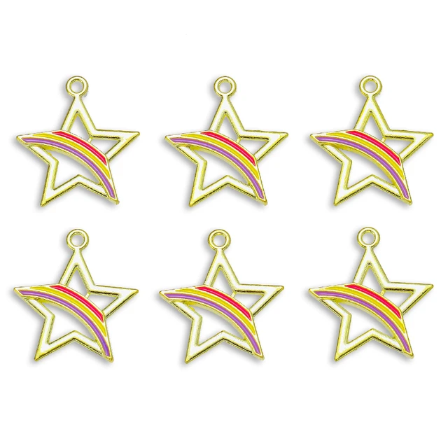 Collection 23 Enamel Charms, Gold Tone Oil Drop Metal Charms, Wholesale Designer Charms