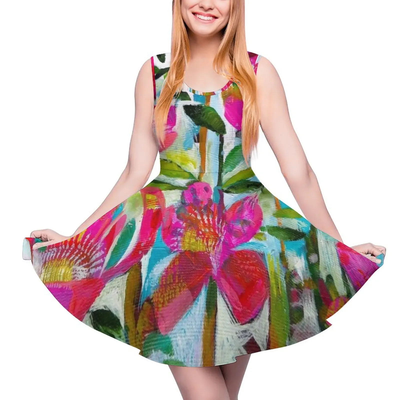Summer roses Sleeveless Dress elegant dresses plus sizes clothing women summer 2024 cute dress