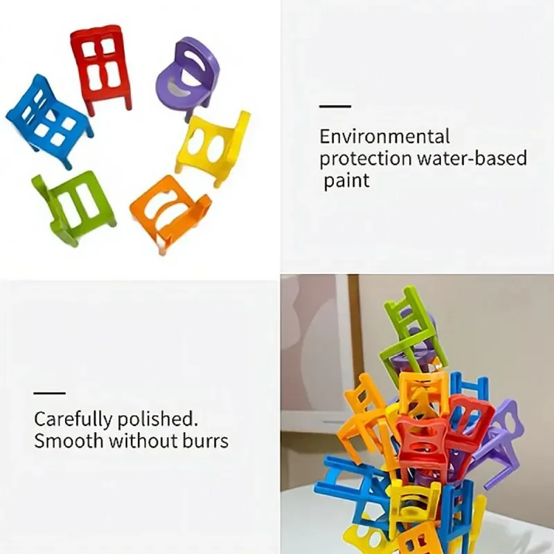 Stacking Chairs Educational Toys Building Blocks Parent-Child Gathering Interactive Stress Reduction Toys