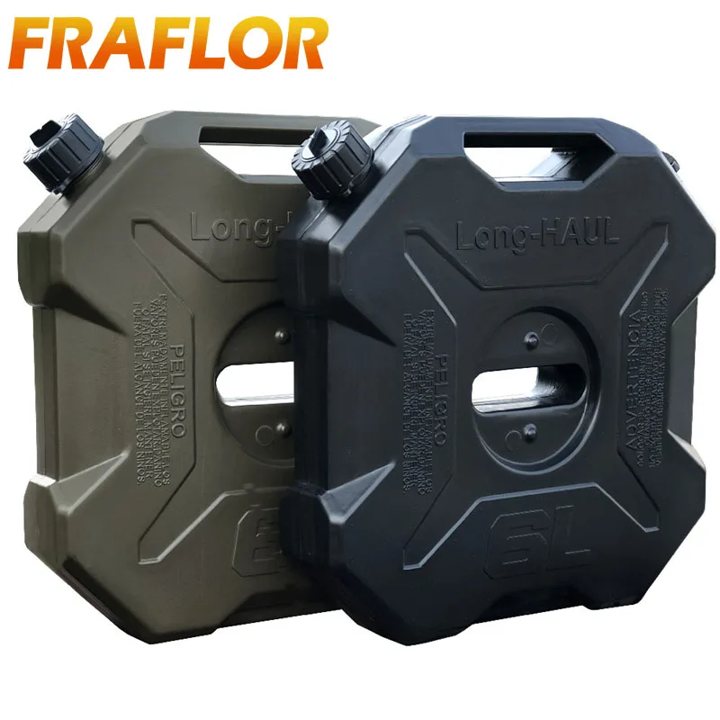 6L Green Black Motorcycle Spare Jerrycan Gas Can Gasoline Oil Container Fuel-jug Fuel Tank Cans Spare Plastic Petrol Tanks Mount petrol can motorcycle fuel container