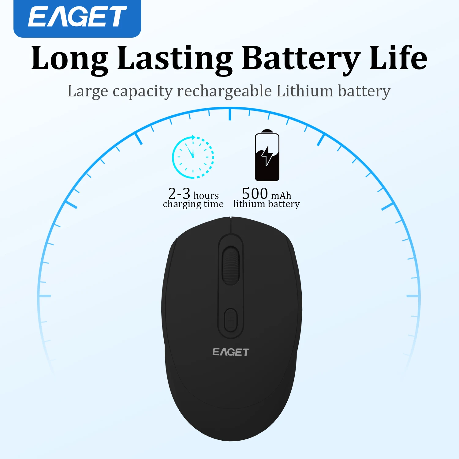 Wireless Mouse Optical Mouse Eaget Replaceable Battery 2.4G USB Three Levels DPl for Computer Laptop PC Mute