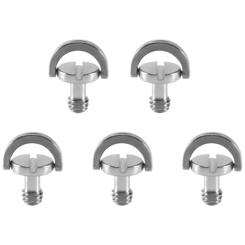 

5 Pack 1/4Inch Quick Release Plate Mounting Screw D-Ring D Shaft QR Screw Adapter Mount For DSLR Camera Tripod Monopod QR Plate