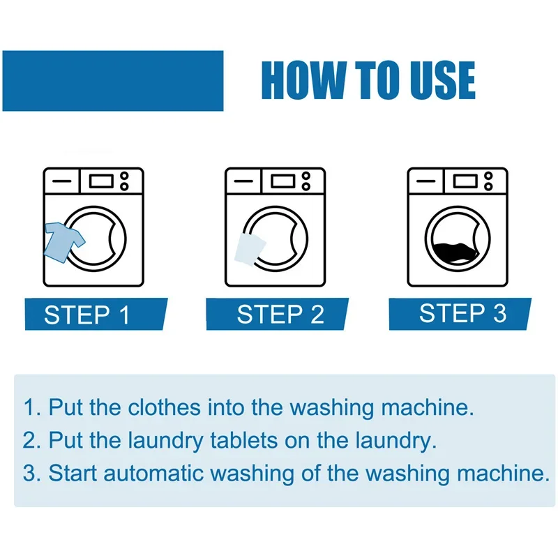 Laundry Detergent Laundry Tablets Concentrated Washing Powder Underwear Detergent Sheets Laundry Bubble Paper Clothing Cleaning Product 30Pcs/Bag