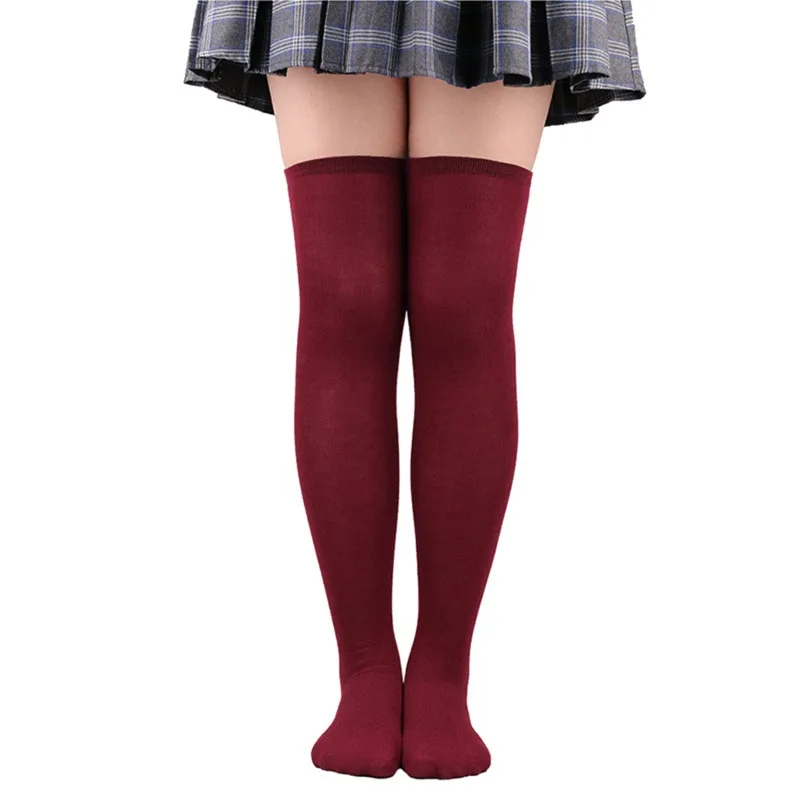 Chic Black/White Striped Over Knee Thigh High Socks