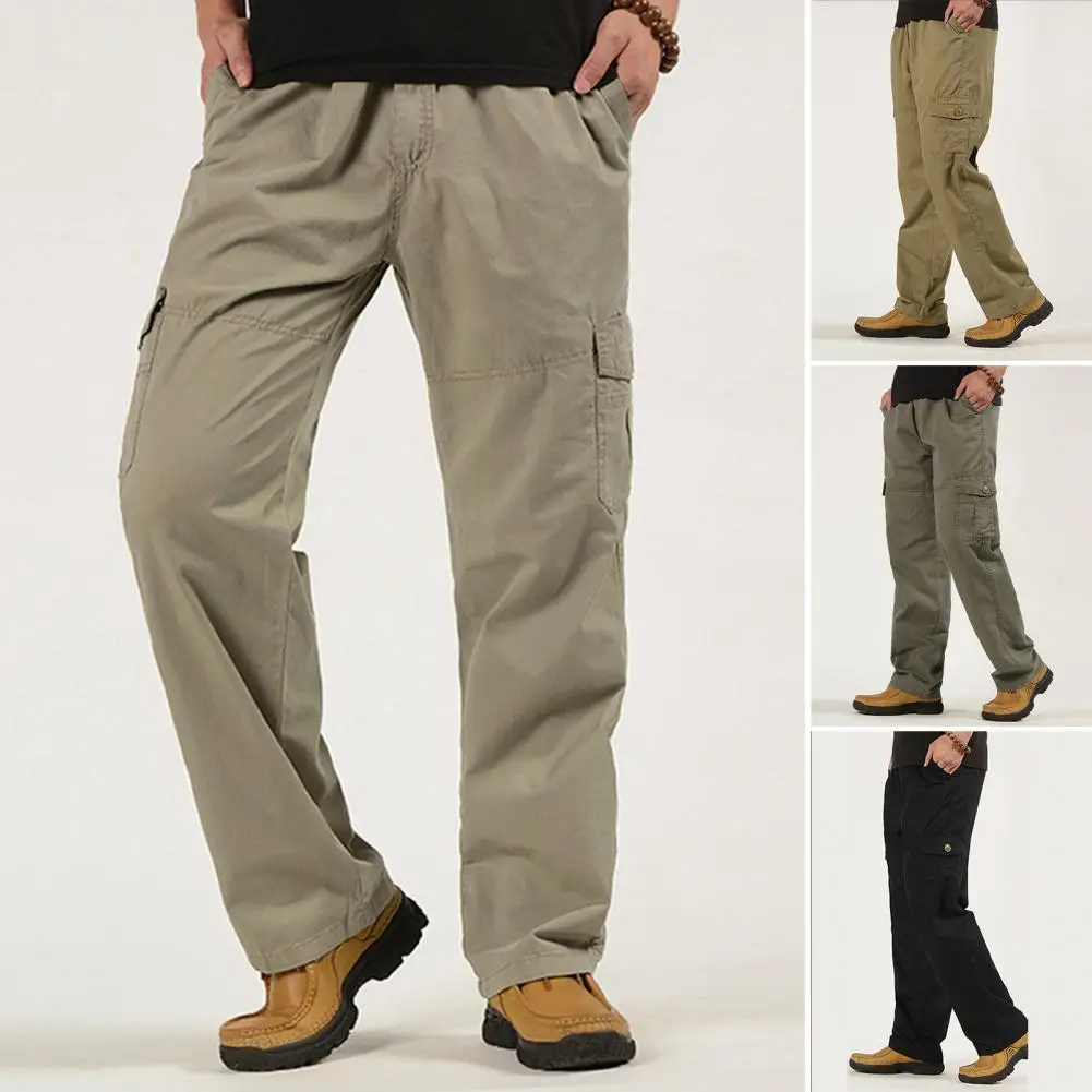 Men's Cargo Pants Multi-pocket Casual Pants Loose Straight Comfortable  Sweatpants Elastic Waist Cotton Durable Wear Resistant Tactical Pants Work  Pants - Temu United Kingdom