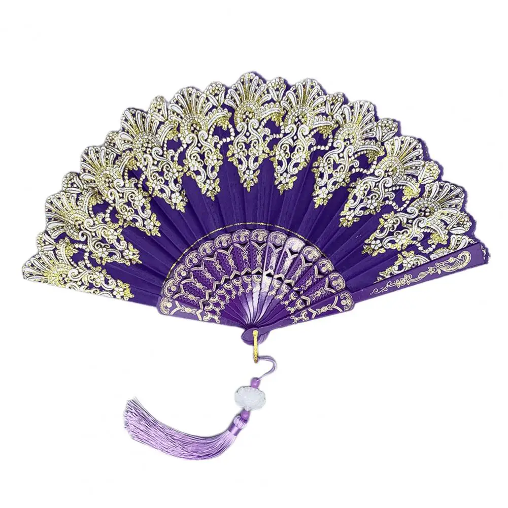

Photo Prop Fan Elegant Chinese Style Folding Fans with Tassels for Summer Parties Dance Performances Photo Props Portable Hand
