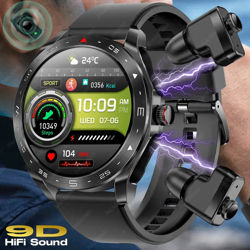 

2024 New Smart Watch with TWS Earbuds 1.52 Inch AMOLED IP67 Waterproof Bluetooth Calls MP3 Music Smartwatch for Men Android iOS