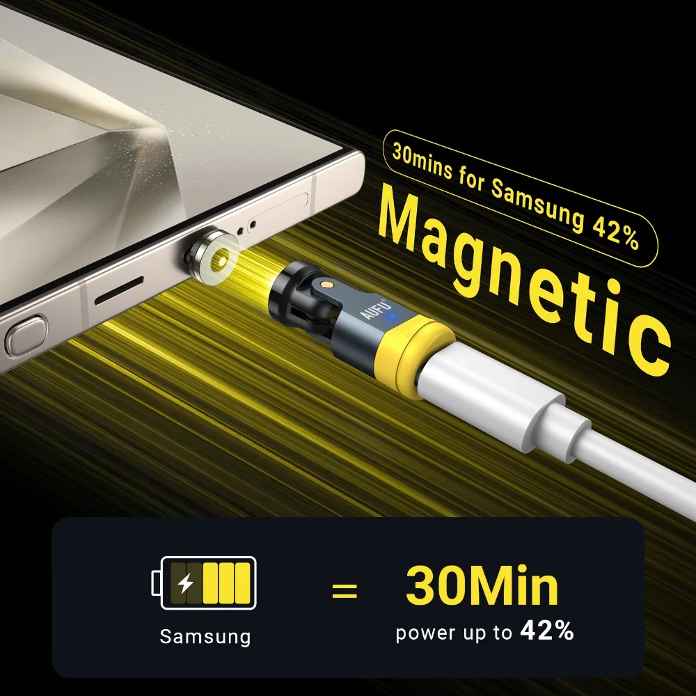 AUFU 540° Rotating Magnetic OTG Adapter - Universal Male Converter