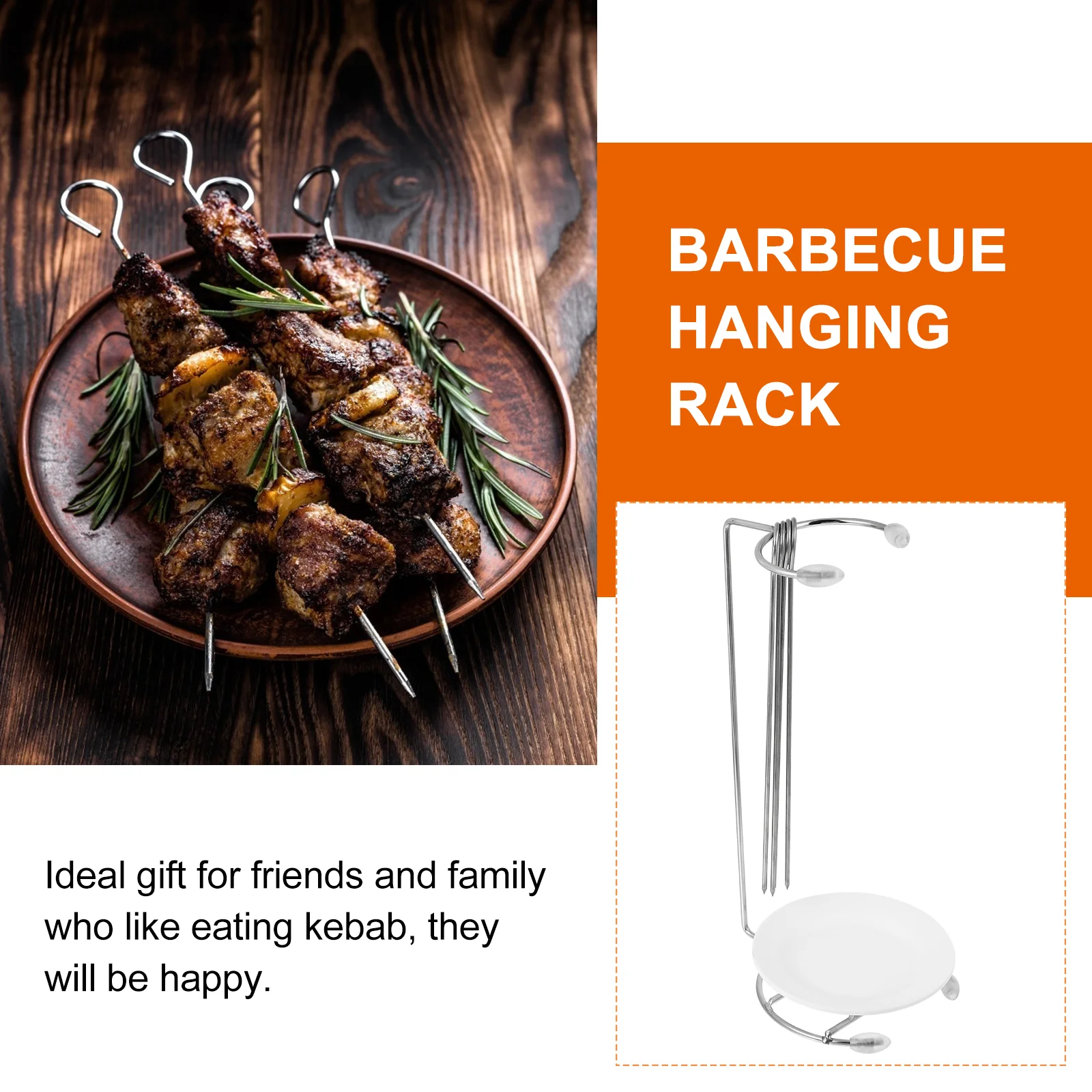 Skewers Grilling Rack Skewer Kebab Kabob Stand Steel Stainless Hanging Bbq Metal Barbecue Grill Sticks Hanger Vertical Holder
