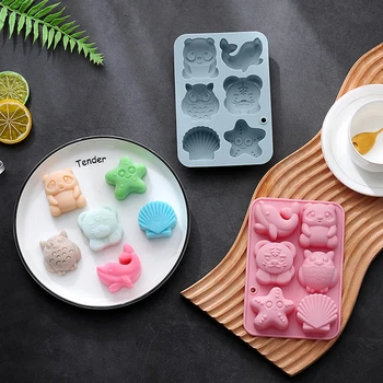 DIY 향 비누 몰드 스프레드 향석 석고 장식품, 실리콘 몰드, 귀여운 동물원 팬더 호랑이 실리콘 몰드