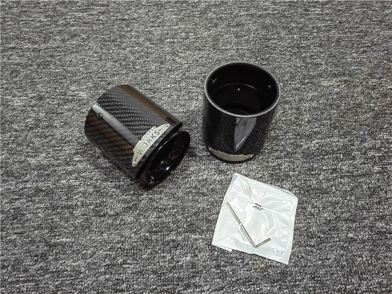 Glossy Carbon Exhaust Tip Pipe For Mini Cooper F54 F55 F56 F57 R60 R61 F60 R55 R56 R57 R58 R59 S JCW 1 Pcs exhaust pipe tip