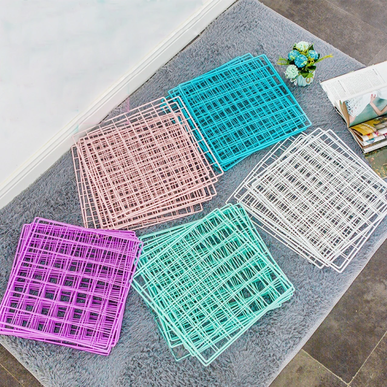 DIY 보관용 굵은 그리드 보드, 자유롭게 결합 가능, 홈 데코 보드, 랙 보관함, 사진 벽 디스플레이, 5 개