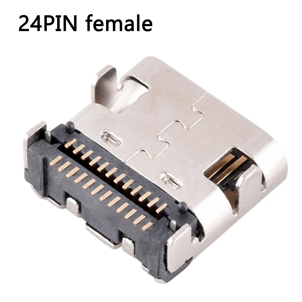 

100 шт. Тип C Micro 24Pin USB 3,1 двухрядный на плате гнездовой порт разъем хвостовой разъем для телефона PD Быстрая Зарядка разъем для передачи данных