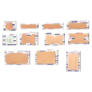 통기성 밴드 보조 방수 붕대, 응급 처치 상처 드레싱, 의료용 테이프, 상처 석고, 응급 키트, 100 개/로트