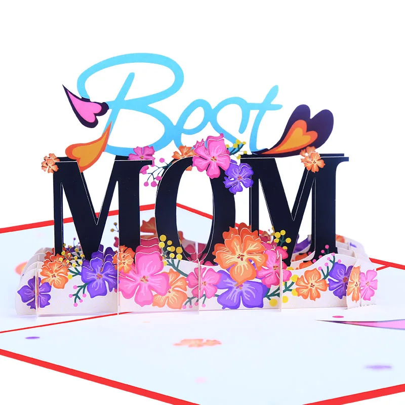 Promotional item New Best Mom gift 3D Card for Mother Popup Mothers Day Greeting Cards for Mom