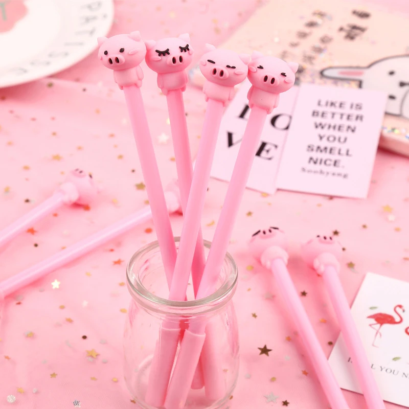 1 Piece Cute Pink Kawaii Pig Gel Pen Fashion School Office Supplies Students Gift Awards Accessories Stationery 2
