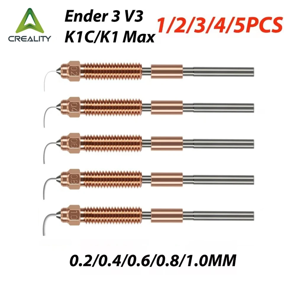  Creality Hartstahl-Düsen-Kit für K1C/SE/Max & Ender 3 V3/KE/Plus/K2 SE 3D-Drucker - Original Upgrade-Düsen