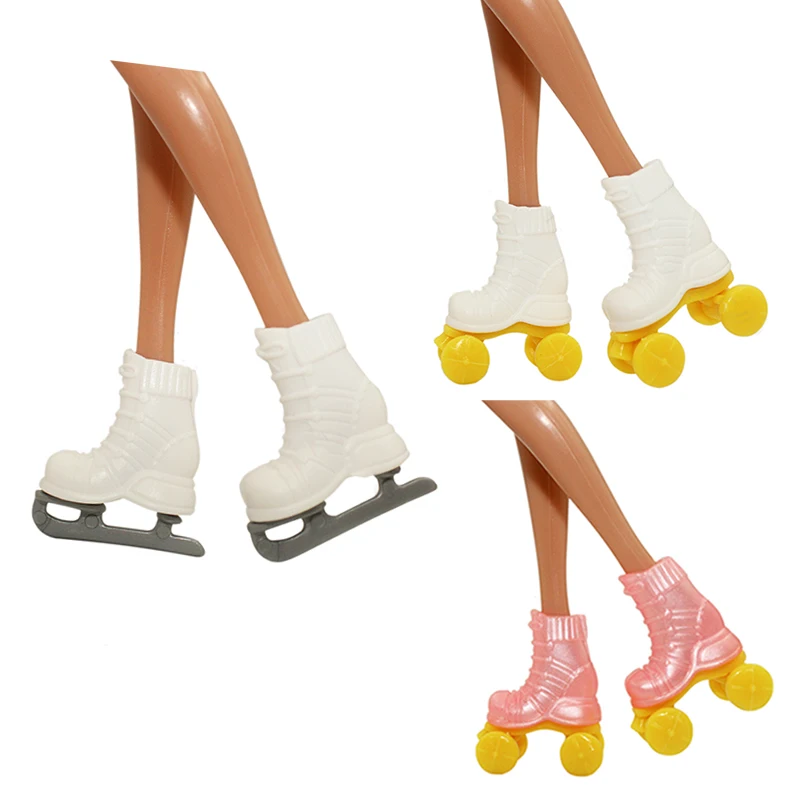 Multi-style Ice Skates For Barbie Doll Shoes Fashion Pink White