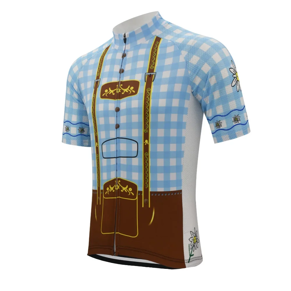 Men Plaid Shirt Cycling Jersey Set Summer Bib Shorts 9D Gel Pad Cycling Tops Mtb Ropa Ciclismo Bike Wear Clothing Short Sleeve