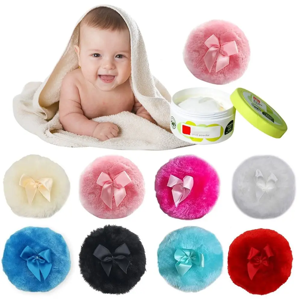 Description Picture 4 of itemLarge Fluffy Powder Sponge Puff Ultra Soft Washable Reusable Velour Face Body Powder Puff Loose Powder Puffs Wet Dry Makeup Tool