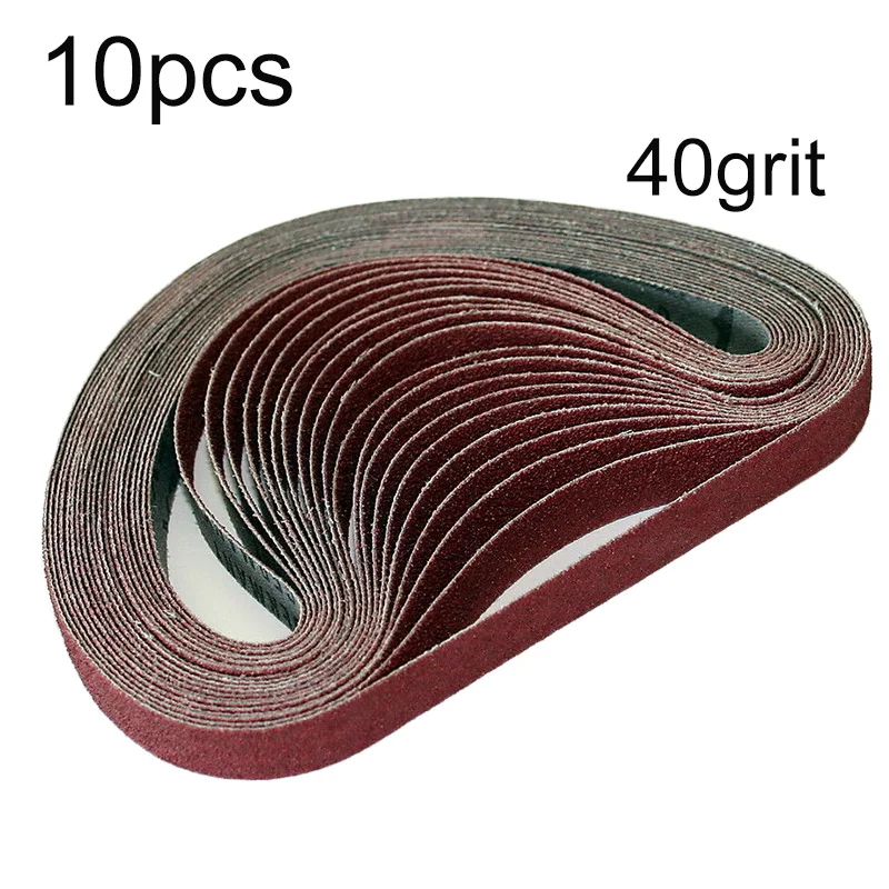 10 Pz/Set 30Mm X 533Mm Ossido Di Alluminio Allumina Cinghia 40-120Grit Nastri Abrasivi Per Levigatrice A Nastro Strumento Abrasivo Legno Metallo Morbi