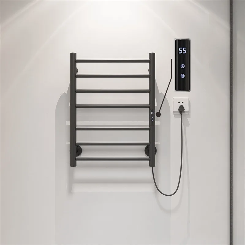 2025 หลอดรูปร่าง 220V ไฟฟ้าเครื่องทําความร้อนชั้นวางผ้าเช็ดตัวอัจฉริยะสแตนเลสคาร์บอนไฟเบอร์ชั้นวางแห้งเหมาะสําหรับห้องน้ํา 1