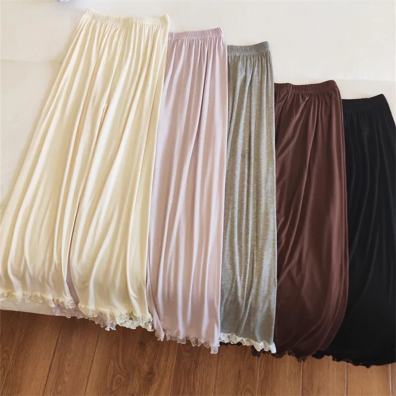 Simple Casual Home Pants Women's Sleepwear Bottoming Pure Color Spring Autumn Comfortable Soft Fabric Breathable