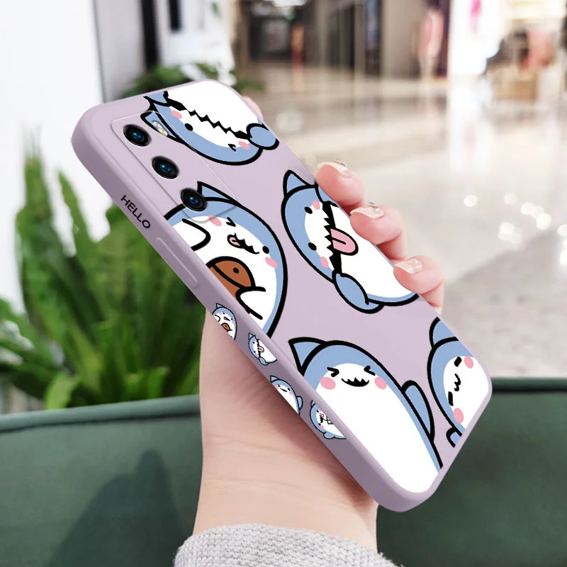 Adorable Shark Liquid Silicone Phone Case - Stylish & Durable Cover