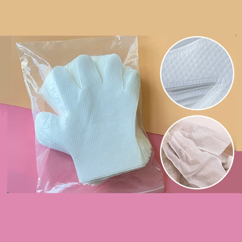 10pcs Disposable Clean Cloth Glove Dust-free Non-trace SPA Bath Pet Dust Removal Wet Dry Fabric Gloves Dishcloth Household Clean