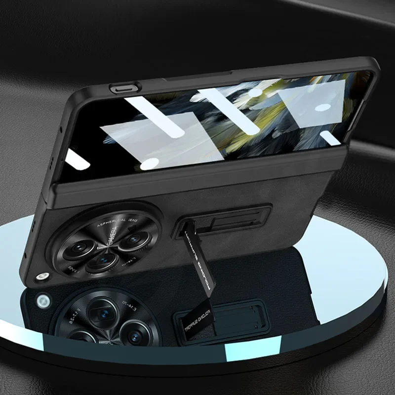 Magnetic Hinge PU Leather Case For Oneplus Open With Front Glass 360 All-include
