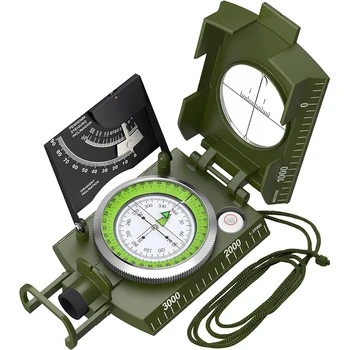 High-Precision Military Survival Compass – Waterproof Metal, Fluorescent 1