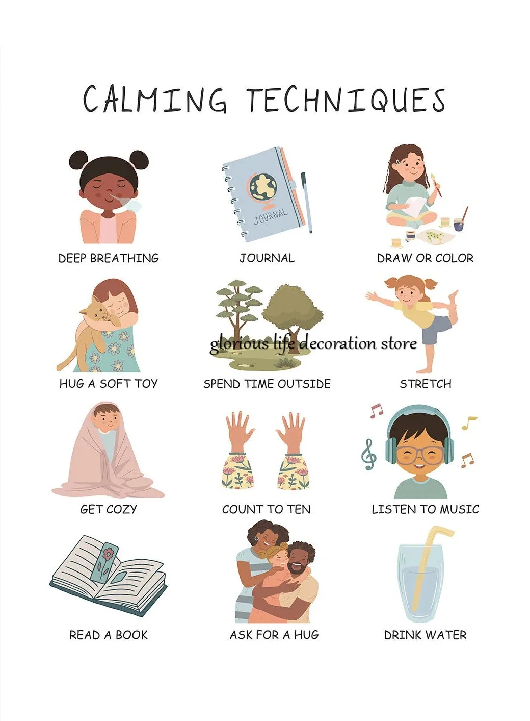 Mental Health Coping Skills Canvas Wall Art