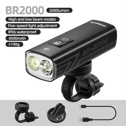 CYCLAMI Aluminum Alloy Bike Headlight with Type - C Charging (BR2000)