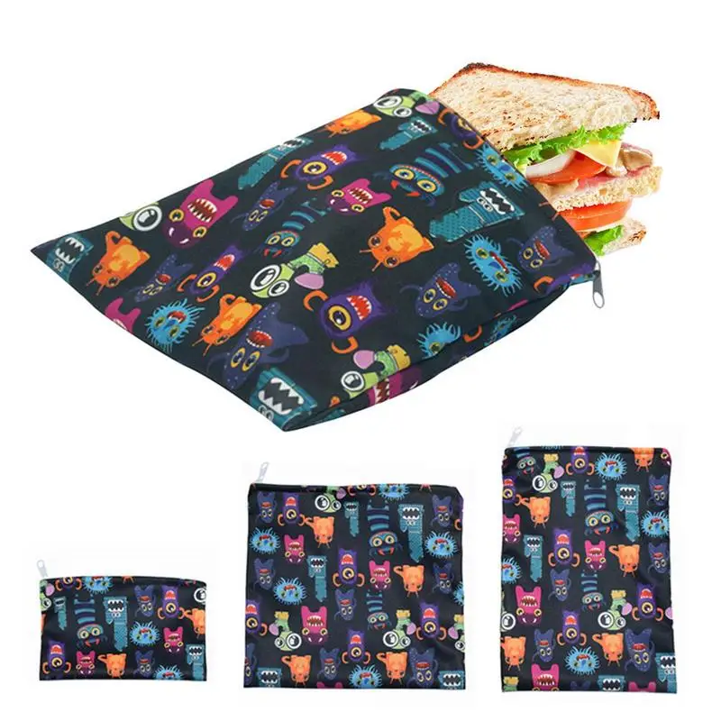Eco Friendly Reusable Snack Bags Set of Three