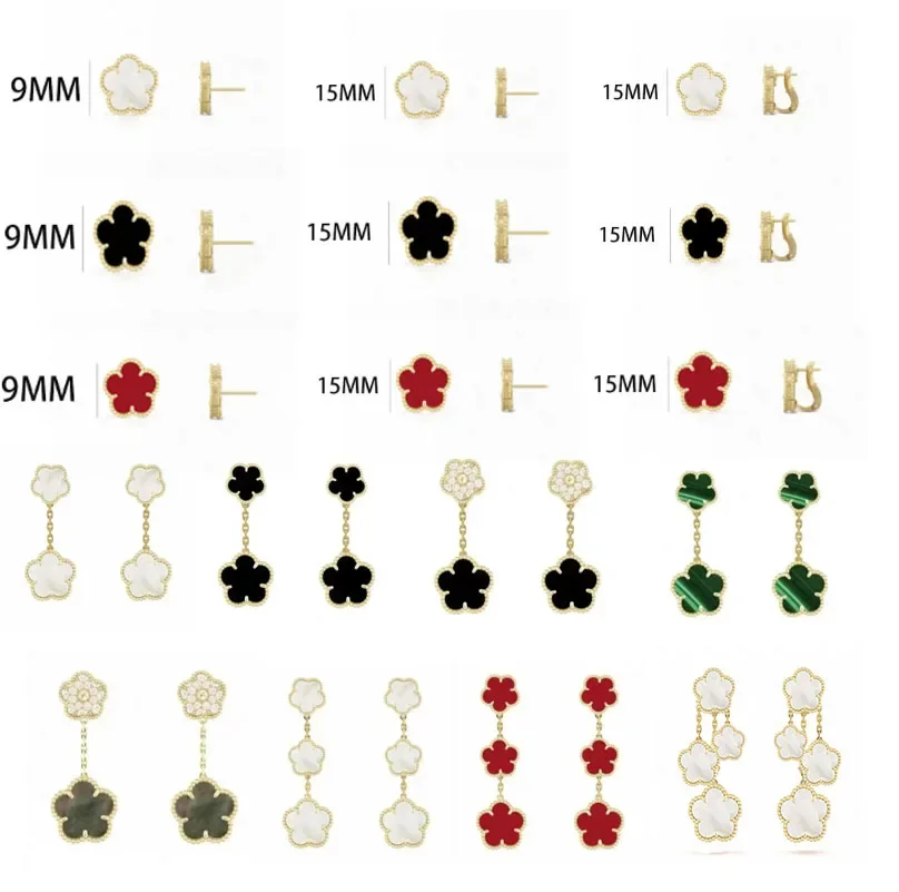 

Высококачественные изысканные женские серьги и Клипсы из натурального камня в виде четырехлистного цветка/пятилистного цветка, бесплатная доставка