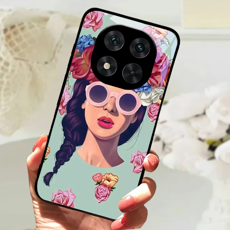 Cute Animal Tempered Glass Phone Case with Shockproof Bumper