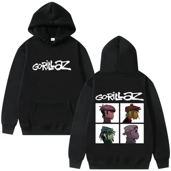 The Gorillaz Rock Band's Fashion Album Features Pattern Prints on Men's Hoodies Sweatshirts Hip-hop Alternative Retro Pullovers 1