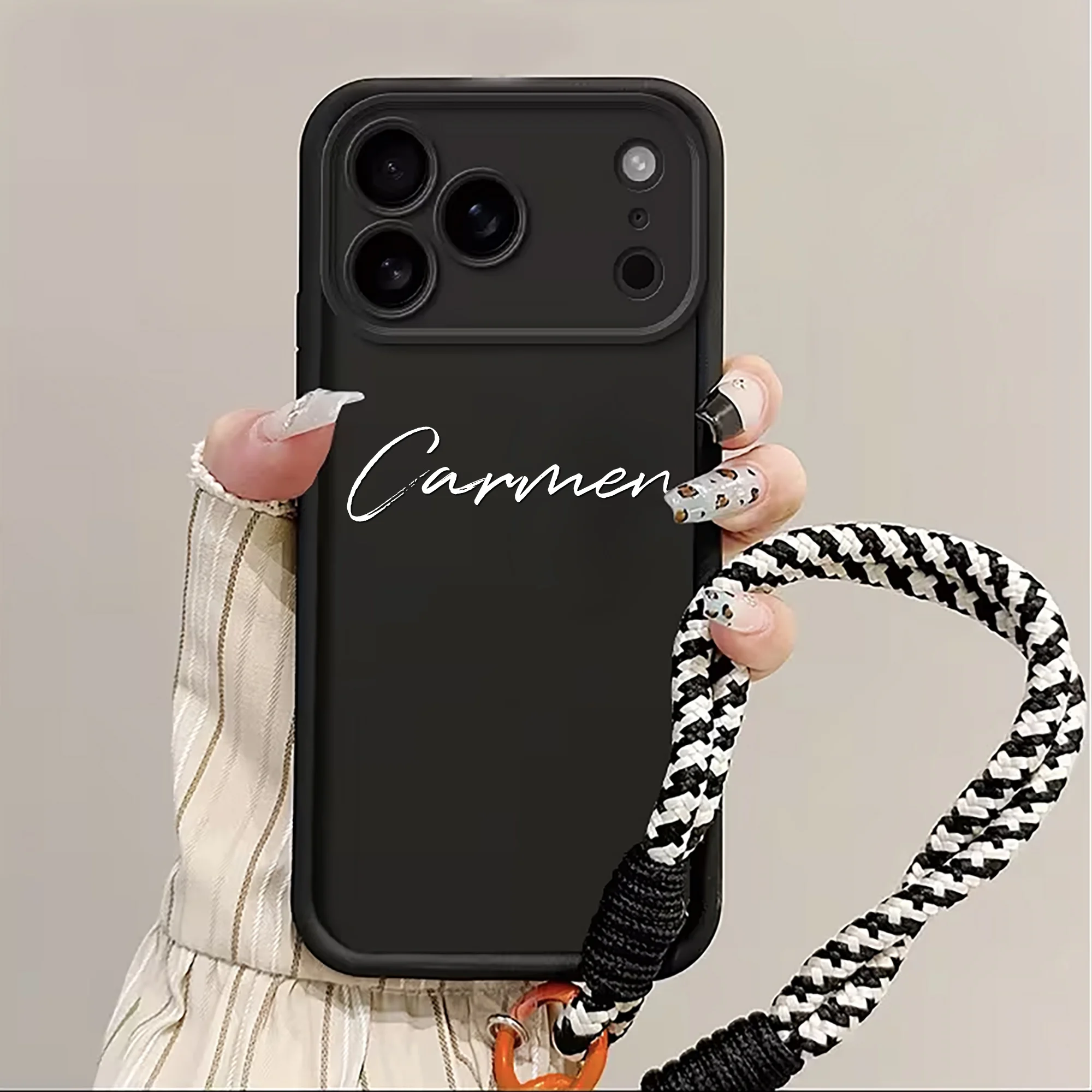 Personalized Custom Name TPU with Lanyard Phone Case For iPhone thumbnail 2