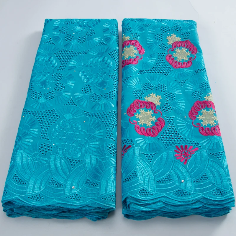 

Swiss Lace Fabric 2.5+2.5Yards/Set African Dry Cotton Lace Fabric 2023 Embroidery Nigerian Voile Lace Fabric For Party Sew A3126