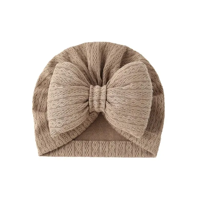 Niedliche Bowknot Baby Turban Hut weiche Neugeborene Mädchen indische Kappe einfarbige Säuglings jungen Mütze Mützen Kopf wickel – Detail 9