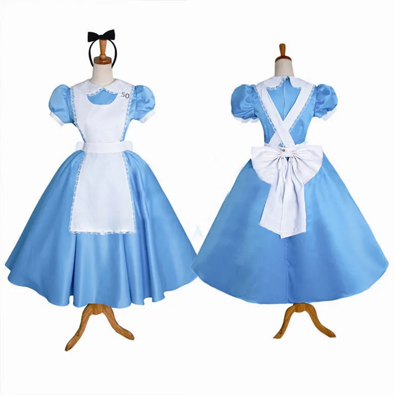 Anime Alice In Wonderland Dress Girl Maid Lolita Cosplay Costume Halloween  Carnival Fancy Party Dress - AliExpress 200000532